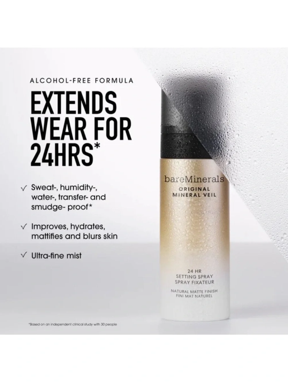 bareMinerals Original Mineral Veil Setting Spray - Gold, Black, White